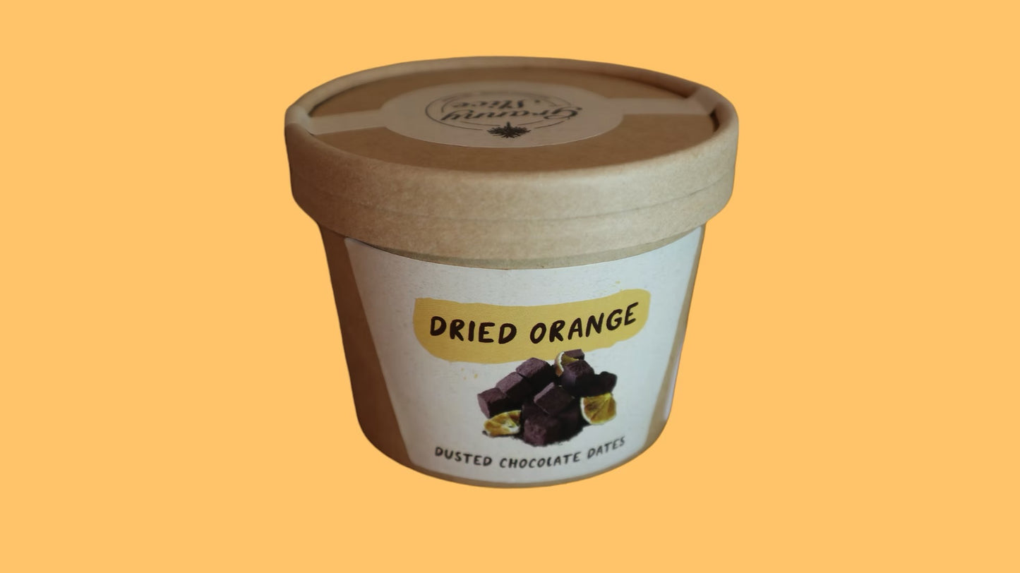 Dried Orange Dusted chocolate Dates