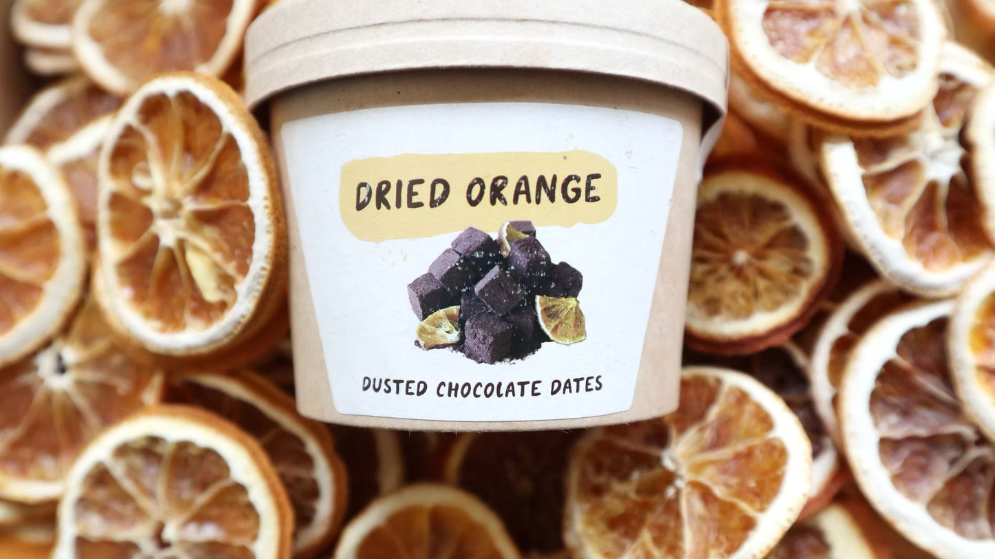 Dried Orange Dusted chocolate Dates