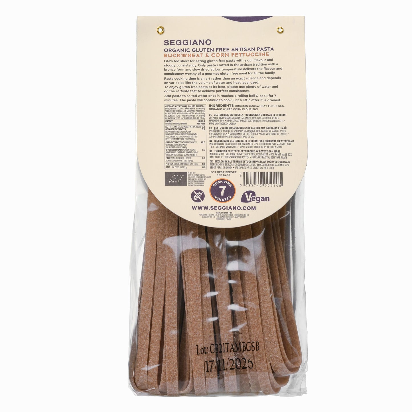 Organic Gluten Free Buckwheat & Corn Fettuccine 250g