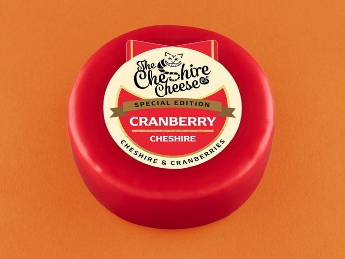 Cranberry - Cheshire and Cranberry Cheese - Waxed Truckle 200g