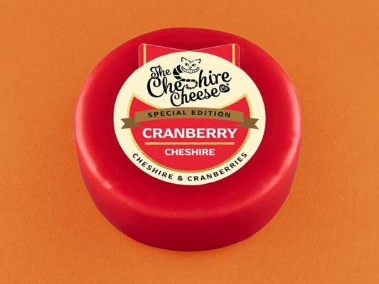 Cranberry - Cheshire and Cranberry Cheese - Waxed Truckle 200g